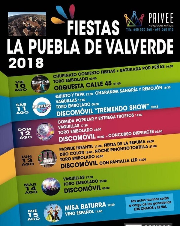 Cartel de las fiestas de La Puebla de Valverde
